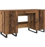 VidaXL Bureau met plank Oud hout 140 x 50 x 75 cm Bewerkt hout