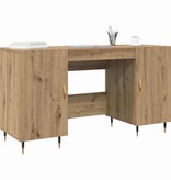 VidaXL Bureau artisanaal eikenkleurig 140 x 50 x 75 cm Bewerkt hout