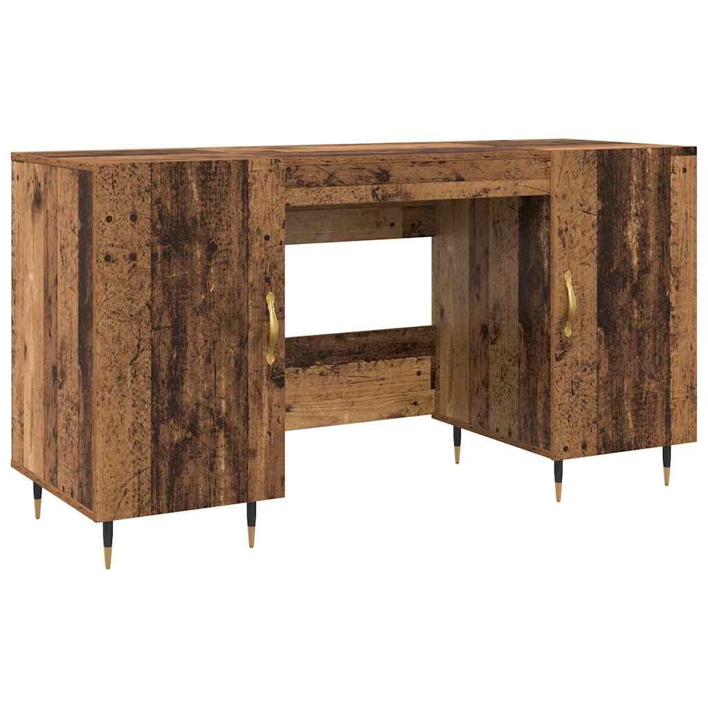 VidaXL Bureau met plank Oud hout 140 x 50 x 75 cm Bewerkt hout