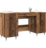 VidaXL Bureau met plank Oud hout 140 x 50 x 75 cm Bewerkt hout