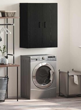 VidaXL Wandkast Zwart eiken 69.5 x 34 x 90 cm Bewerkt hout