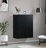 VidaXL Wandkast Zwart eiken 69.5 x 34 x 90 cm Bewerkt hout