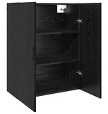 VidaXL Wandkast Zwart eiken 69.5 x 34 x 90 cm Bewerkt hout