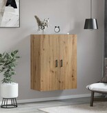 VidaXL Wandkast artisanaal eikenkleurig 69.5 x 34 x 90 cm Bewerkt hout