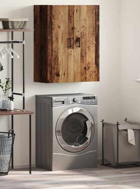 VidaXL Wandkast Wandgemonteerd Oudhout 69,5 x 34 x 90 cm Bewerkt hout