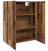 VidaXL Wandkast Wandgemonteerd Oudhout 69,5 x 34 x 90 cm Bewerkt hout
