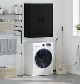 VidaXL Wandkast Zwart Eiken 69,5 x 34 x 90 cm Bewerkt hout