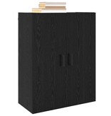 VidaXL Wandkast Zwart Eiken 69,5 x 34 x 90 cm Bewerkt hout