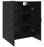 VidaXL Wandkast Zwart Eiken 69,5 x 34 x 90 cm Bewerkt hout