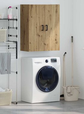 VidaXL Wandkast Artisan Eiken 69,5 x 34 x 90 cm Bewerkt hout