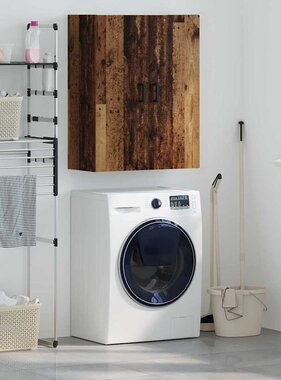 VidaXL Wandkast Wandgemonteerd Oudhout 69,5 x 34 x 90 cm Bewerkt hout