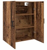 VidaXL Wandkast Wandgemonteerd Oudhout 69,5 x 34 x 90 cm Bewerkt hout