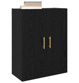 VidaXL Wandkast Zwart Eiken 69,5 x 34 x 90 cm Bewerkt hout