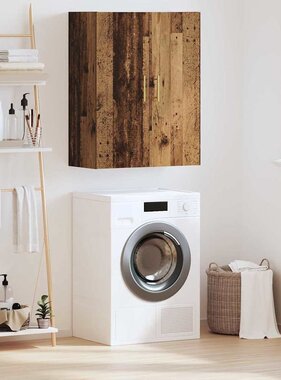 VidaXL Wandkast Wandgemonteerd Oudhout 69,5 x 34 x 90 cm Bewerkt hout