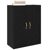 VidaXL Wandkast Zwart Eiken 69,5 x 34 x 90 cm Bewerkt hout