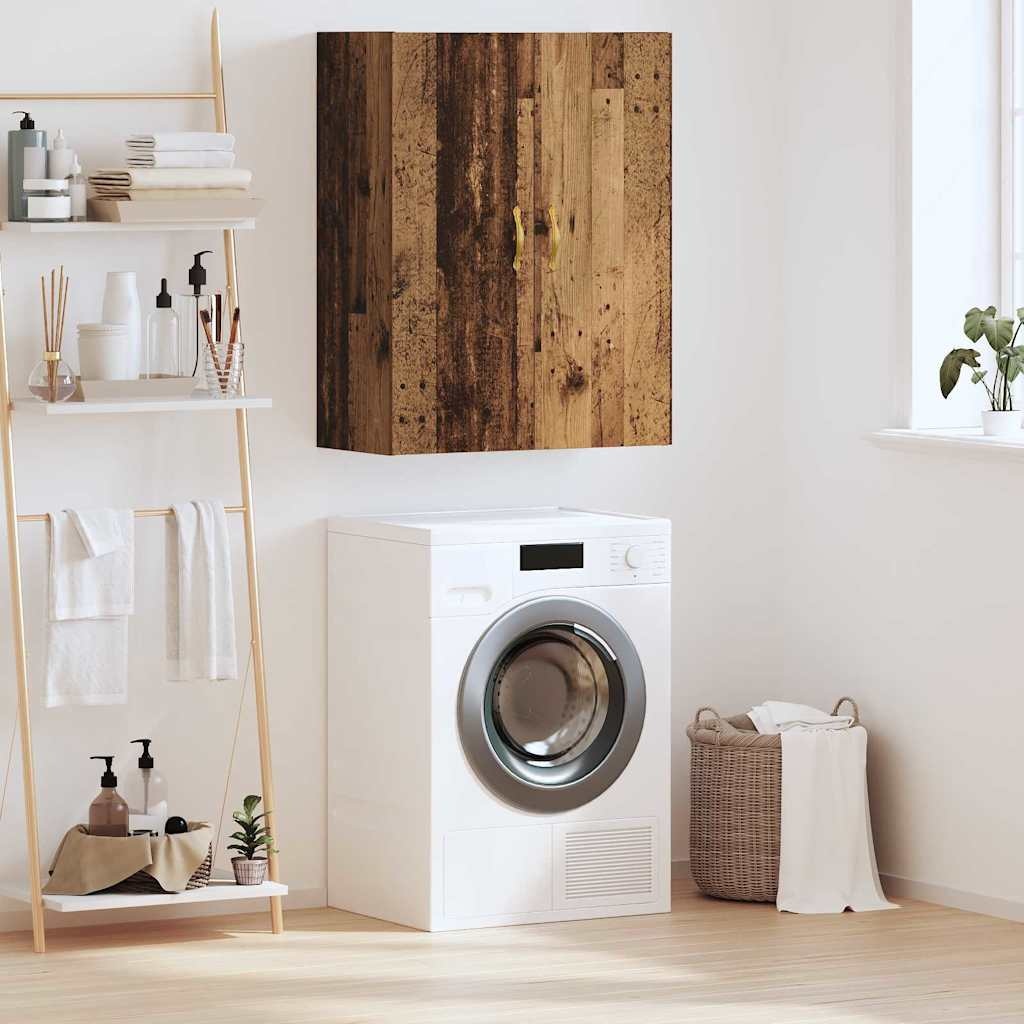 VidaXL Wandkast Wandgemonteerd Oudhout 69,5 x 34 x 90 cm Bewerkt hout