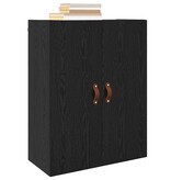 VidaXL Wandkast Zwart Eiken 69,5 x 34 x 90 cm Bewerkt hout