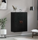 VidaXL Wandkast Zwart Eiken 69,5 x 34 x 90 cm Bewerkt hout