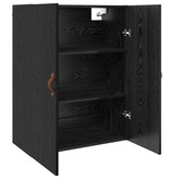 VidaXL Wandkast Zwart Eiken 69,5 x 34 x 90 cm Bewerkt hout