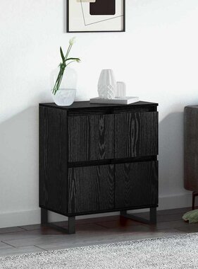 VidaXL Dressoir Zwart 60 x 35 x 70 cm Bewerkt hout