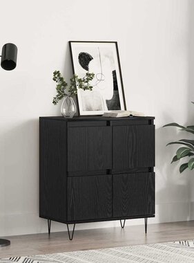 VidaXL Dressoir Zwart 60 x 35 x 70 cm Bewerkt hout