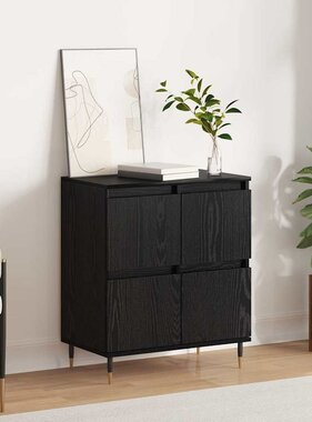VidaXL Dressoir Zwart 60 x 35 x 70 cm Bewerkt hout