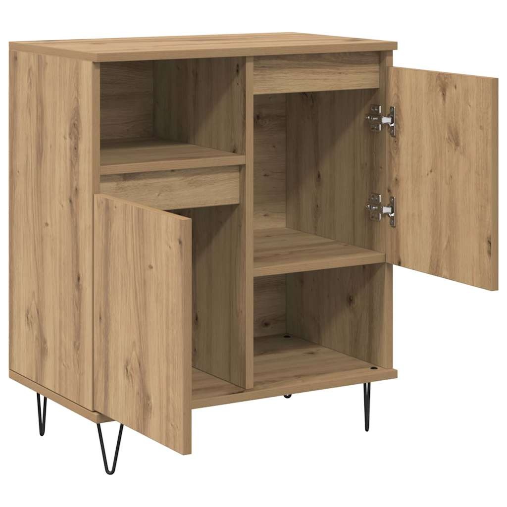 VidaXL Dressoir artisanaal eikenkleurig 60 x 35 x 70 cm Bewerkt hout