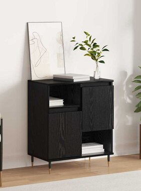 VidaXL Dressoir Zwart eiken 60 x 35 x 70 cm Bewerkt hout