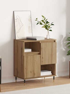 VidaXL Dressoir artisanaal eikenkleurig 60 x 35 x 70 cm Bewerkt hout