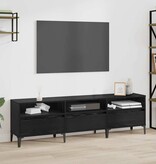 VidaXL TV-kast Zwart Eiken 150 x 30 x 45 cm Gemonteerd hout en ijzer