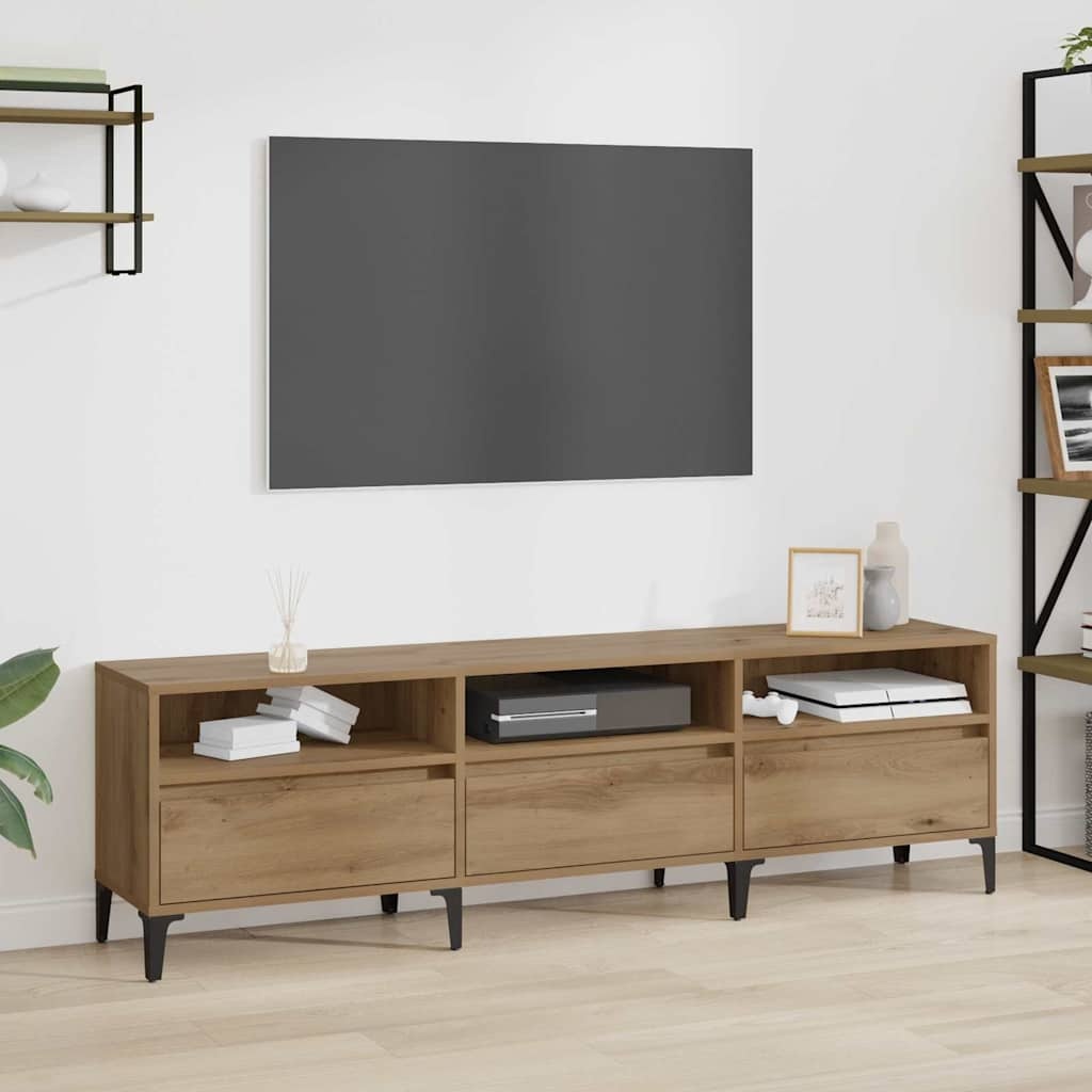 VidaXL TV-kast Artisan Eiken 150 x 30 x 45 cm Gemonteerd hout en ijzer