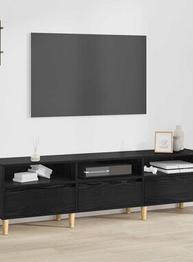 VidaXL TV-kast met lade Zwart Eiken 150 x 30 x 45 cm Bewerkt hout