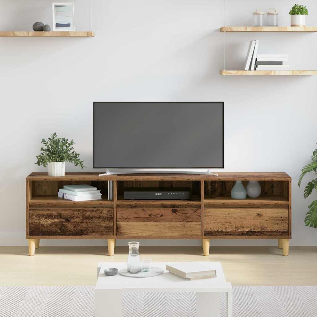 VidaXL TV-kast met lade Oud Hout 150 x 30 x 45 cm Bewerkt hout