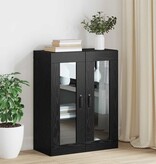 VidaXL Hangende Wandkast Zwart 69.5 x 34 x 90 cm Bewerkt hout