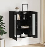VidaXL Hangende Wandkast Zwart 69.5 x 34 x 90 cm Bewerkt hout