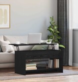 VidaXL Salontafel Zwart Eiken 80 x 50,5 x 41,5 cm Bewerkt hout