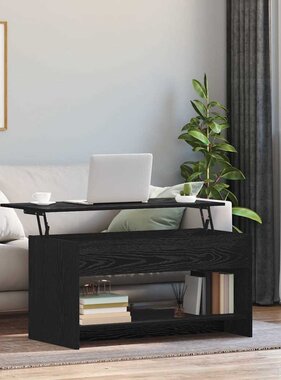 VidaXL Salontafel Zwart Eiken 80 x 50,5 x 41,5 cm Bewerkt hout