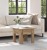 VidaXL Salontafel Artisan Eiken 55 x 55 x 42 cm Bewerkt hout