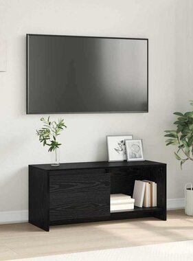 VidaXL Tv-meubelset Zwart Eiken 90 x 35 x 40 cm Bewerkt hout
