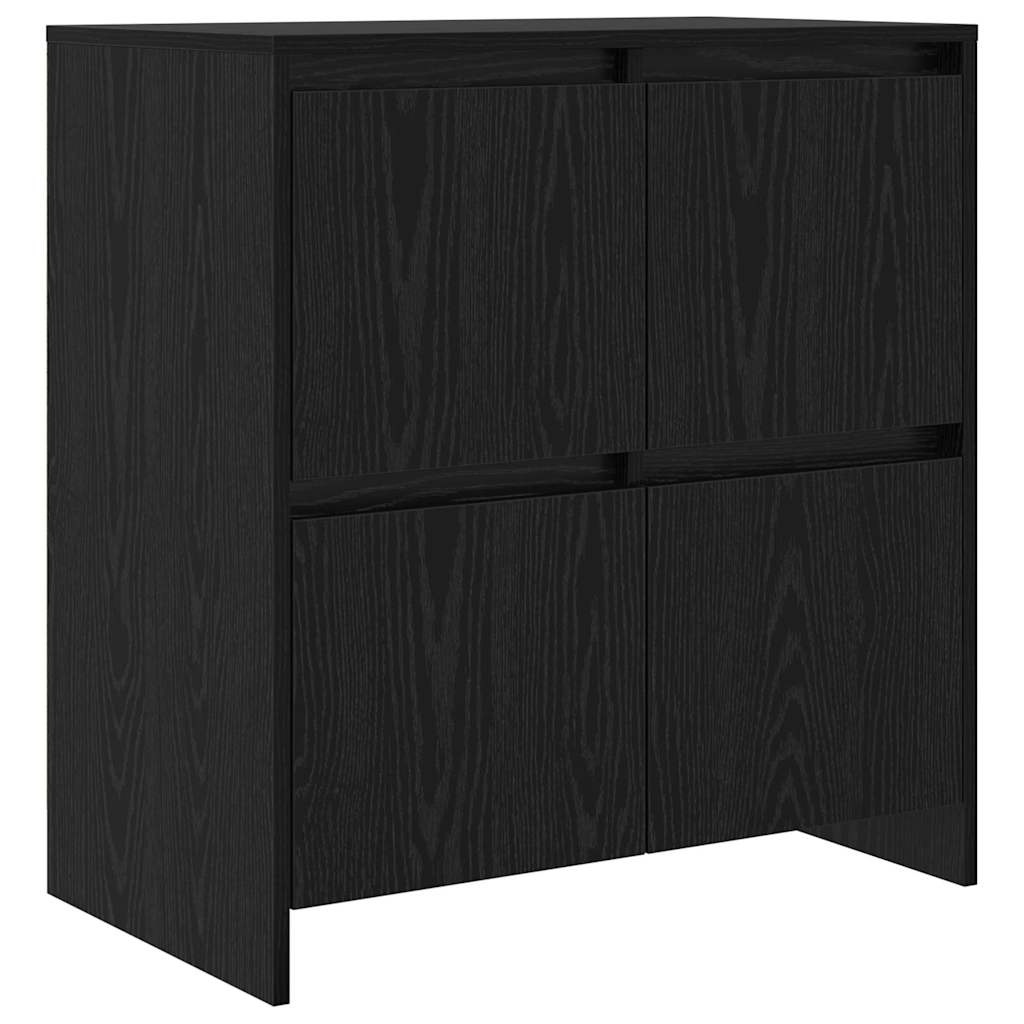 VidaXL Dressoir Zwart Eiken 70 x 41 x 75 cm Bewerkt hout