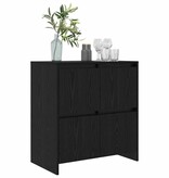 VidaXL Dressoir Zwart Eiken 70 x 41 x 75 cm Bewerkt hout