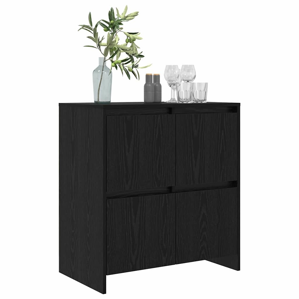 VidaXL Dressoir Zwart Eiken 70 x 41 x 75 cm Bewerkt hout