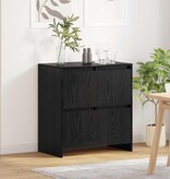 VidaXL Dressoir Zwart Eiken 70 x 41 x 75 cm Bewerkt hout