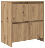 VidaXL Dressoir Artisan Eiken 70 x 41 x 75 cm Bewerkt hout