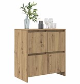 VidaXL Dressoir Artisan Eiken 70 x 41 x 75 cm Bewerkt hout