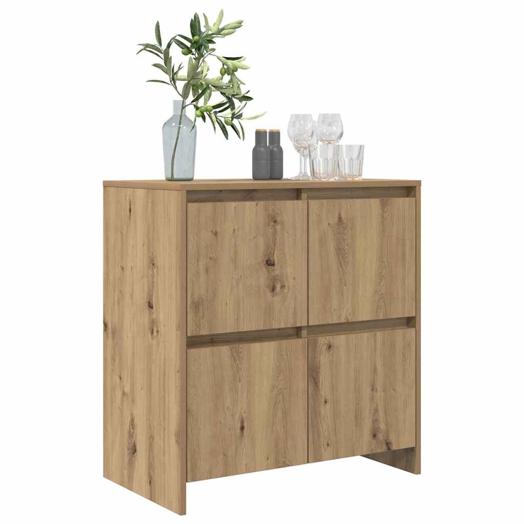 VidaXL Dressoir Artisan Eiken 70 x 41 x 75 cm Bewerkt hout
