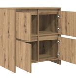 VidaXL Dressoir Artisan Eiken 70 x 41 x 75 cm Bewerkt hout