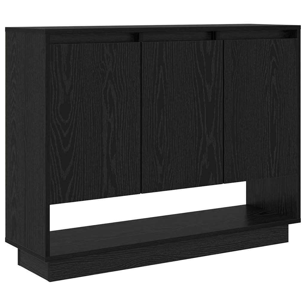VidaXL Dressoir Zwart Eiken 97 x 29 x 75 cm Bewerkt hout