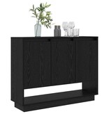 VidaXL Dressoir Zwart Eiken 97 x 29 x 75 cm Bewerkt hout