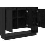 VidaXL Dressoir Zwart Eiken 97 x 29 x 75 cm Bewerkt hout
